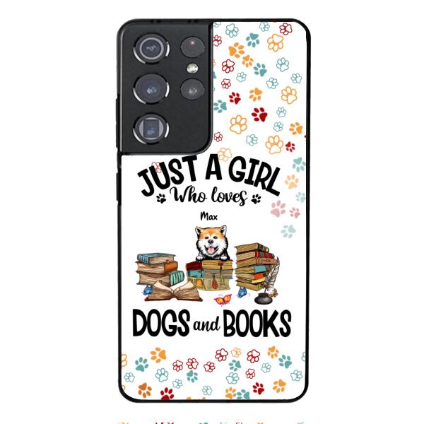Just a girl who loves dogs and books personalized phone case