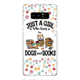 Just a girl who loves dogs and books personalized phone case