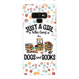 Just a girl who loves dogs and books personalized phone case