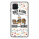 Just a girl who loves dogs and books personalized phone case