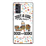 Just a girl who loves dogs and books personalized phone case