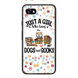 Just a girl who loves dogs and books personalized phone case