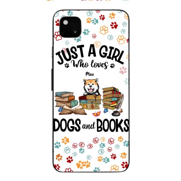 Just a girl who loves dogs and books personalized phone case