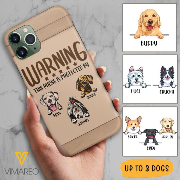 This phone is protected by dog personalized phone case