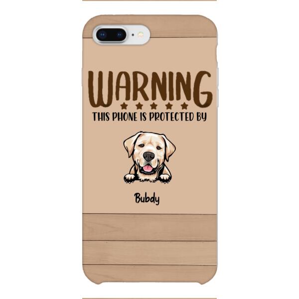 This phone is protected by dog personalized phone case