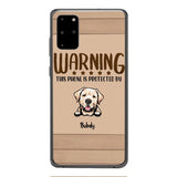 This phone is protected by dog personalized phone case
