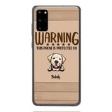 This phone is protected by dog personalized phone case