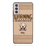 This phone is protected by dog personalized phone case