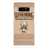 This phone is protected by dog personalized phone case