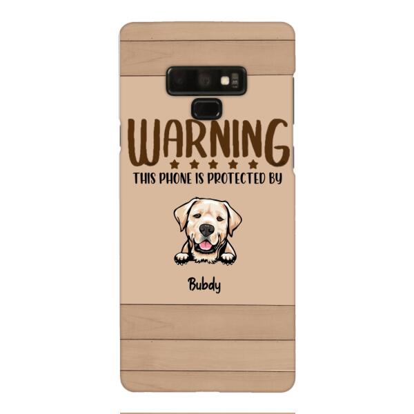 This phone is protected by dog personalized phone case