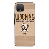 This phone is protected by dog personalized phone case