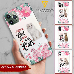CUSTOMIZED JUST A GIRL WHO LOVES CATS PHONE CASE NEYN3