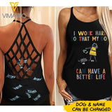 Personalized Dog Sleep Criss Cross Tank Top Printed JUL-LN03