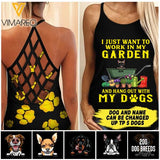 HANG OUT MY DOGS GARDEN PERSONALIZED CRISS-CROSS OPEN BACK CAMISOLE TANK TOP