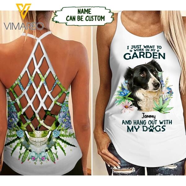 Personalized Border Collie Dog Criss Cross Tank Top Printed JUL-HQ08