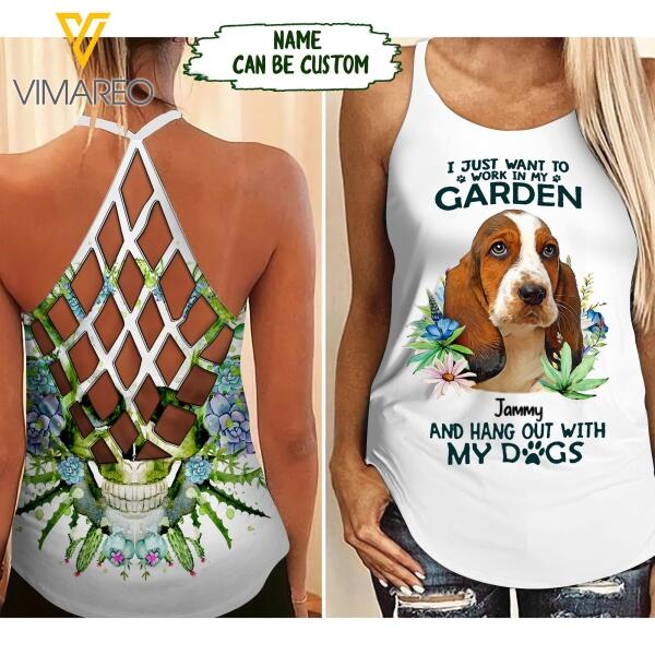 Personalized Basset Dog Criss Cross Tank Top Printed JUL-HQ08