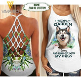 PERSONALIZED Husky Sibir DOG CRISS CROSS TANK TOP PRINTED JUL-HQ08