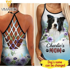 PERSONALIZED BORDER COLLIE DOG CRISS CROSS TANK TOP PRINTED JUL-MA08