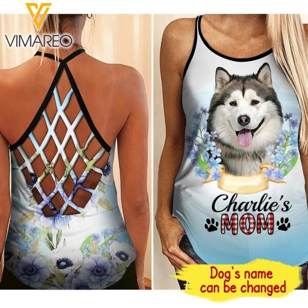 PERSONALIZED HUSKY DOG CRISS CROSS TANK TOP PRINTED JUL-MA08