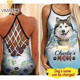 PERSONALIZED HUSKY DOG CRISS CROSS TANK TOP PRINTED JUL-MA08