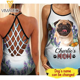 PERSONALIZED PUG DOG CRISS CROSS TANK TOP PRINTED JUL-MA08