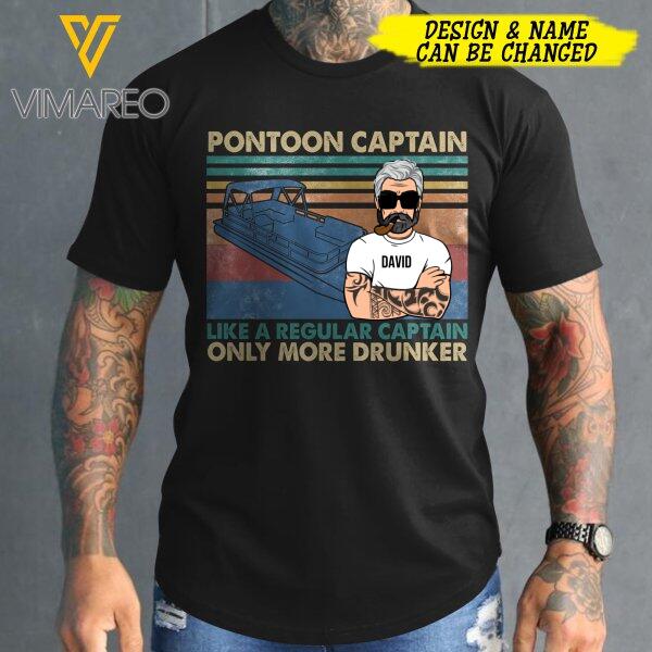 PERSONALIZED PONTOON CAPTAIN TSHIRT PRINTED JUL-DT16
