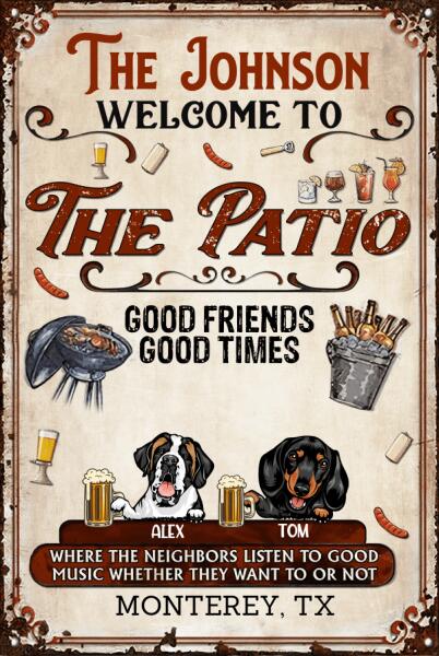 PERSONALIZED THE PATIO DOG BREED MENTAL SIGN