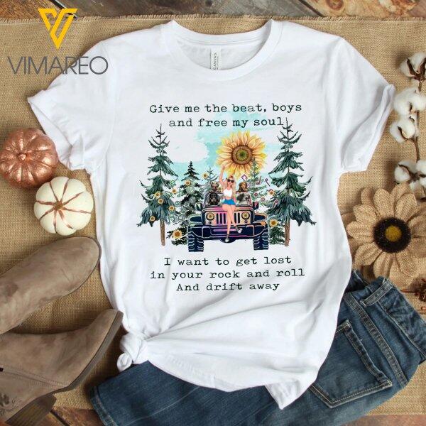 CUSTOMIZED DOG JEEP WHITE SHIRT TNLN2207