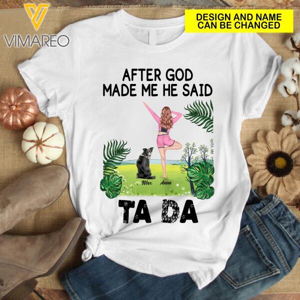 PERSONALIZED DOG AND DABBING YOGA TADA TSHIRT