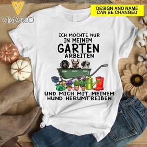PERSONALIZED DOG AND GARDEN GERMANY GIRL TSHIRT