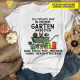 PERSONALIZED DOG AND GARDEN GERMANY GIRL TSHIRT