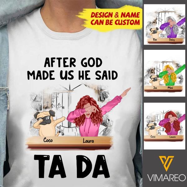 PERSONALIZED PUG DOG TSHIRT PRINTED JUL-MA24