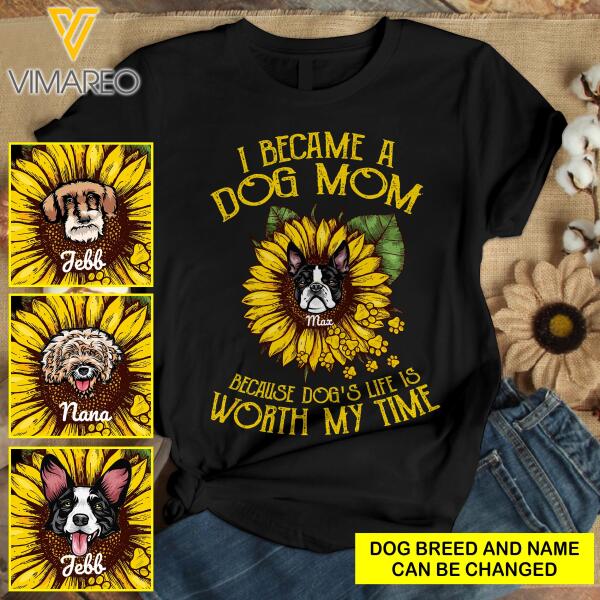 PERSONALIZED DOG MOM TSHIRT PRINTED NEYT27