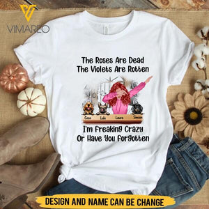 PERSONALIZED FREAKING CRAZY GIRL LOVES DOG TSHIRT PRINTED NEYT27