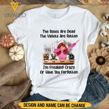 PERSONALIZED FREAKING CRAZY GIRL LOVES DOG TSHIRT PRINTED NEYT27