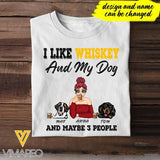 PERSONALIZED GIRL LOVES WHISKEY DOG AND MAY BE 3 PEOPLE TSHIRT TNDT2807