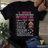 PERSONALIZED SEPTEMBER GIRL IS DOG MOM TSHIRT FOR WOMEN NEY3007T