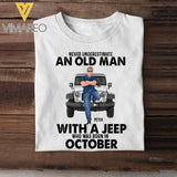 PERSONALIZED OCTOBER JEEP MAN TSHIRT TNMA0208