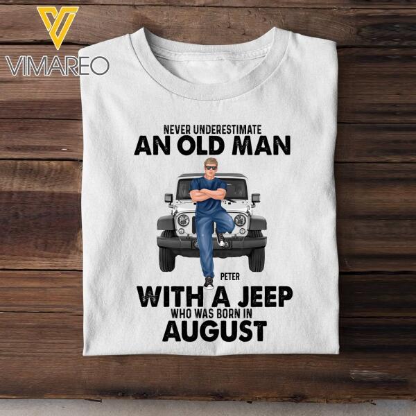 PERSONALIZED AUGUST JEEP MAN TSHIRT TNMA0208