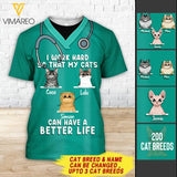 PERSONALIZED CAT BETTER LIFE TSHIRT 3D PRINTED