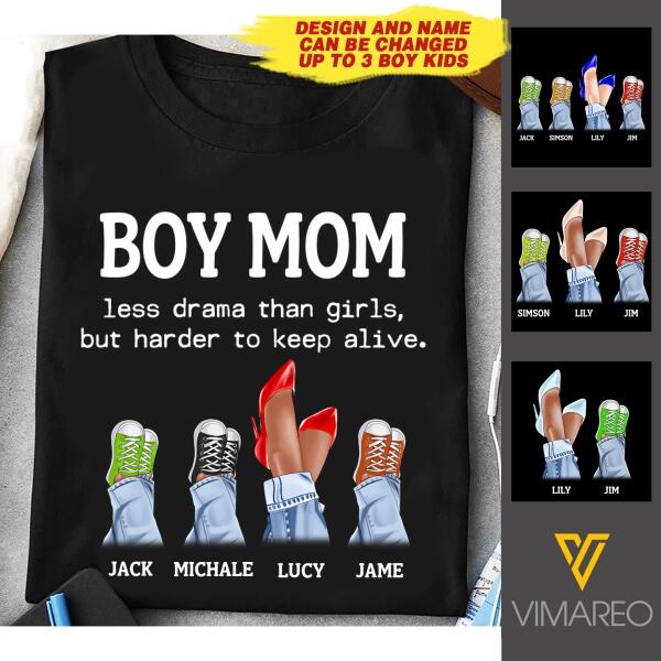 Personalized Boy Mom Tshirt Printed AUG-MQA03