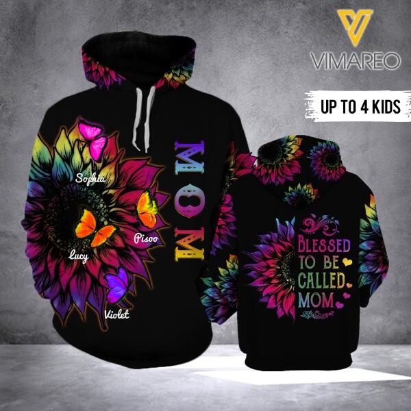 Personalized Blessed To Be Called Mom Hoodie Printed AUG-HQ11