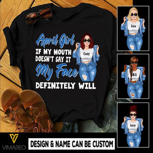PERSONALIZED APRIL GIRL TSHIRT HOODIE PRINTED NEY198Q