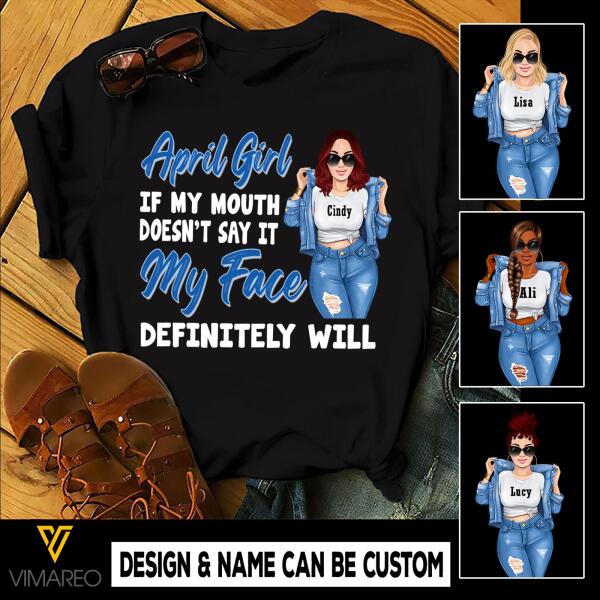 PERSONALIZED APRIL GIRL TSHIRT HOODIE PRINTED NEY198Q