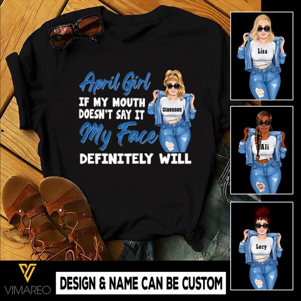 PERSONALIZED APRIL GIRL TSHIRT HOODIE PRINTED NEY198Q