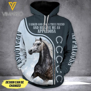 PERSONALIZED APPALOOSA HORSE HOODIE PRINTED JUE-DT11