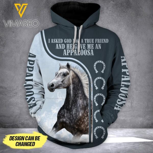 PERSONALIZED APPALOOSA HORSE HOODIE PRINTED JUE-DT11
