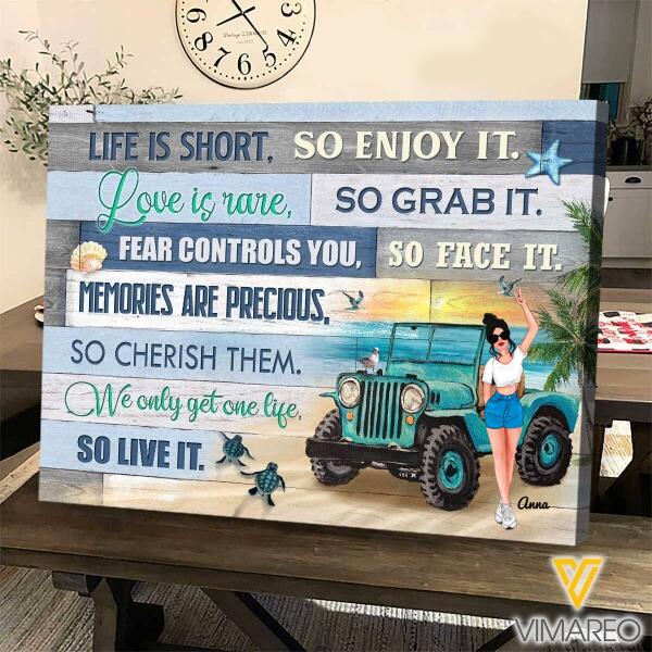 PERSONALIZED JEEP GIRL CANVAS TNTQ3108