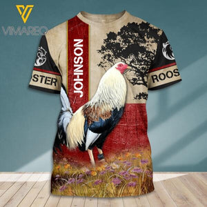 PERSONALIZED ROOSTER 3D TSHIRT TNDT0109