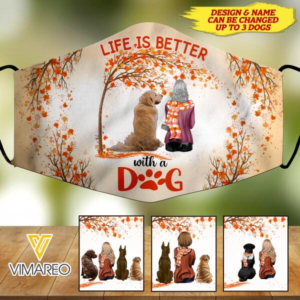 PERSONALIZED LIFE IS BETTER WITH A DOG NORMAL MASK SEP-MA15